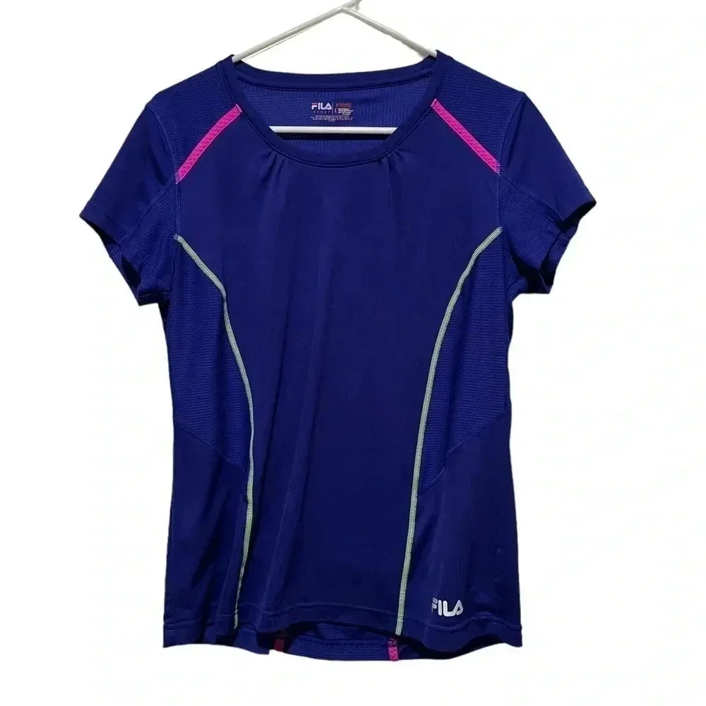 🍀2/$22 Athletic Top Bundle Two Purple Shirts One Gray 1/4 Zip Womens Size Large - Picture 4 of 11